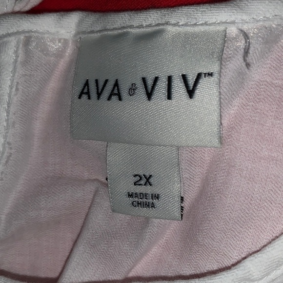 (2X)- Ava & Viv Women's Plus Size Sleeveless Colorblock Tiered Dress - Picture 5 of 9